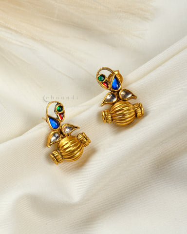 Gold Polish Kundan Earrings CHE1515