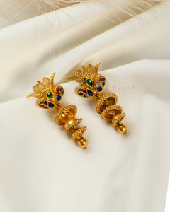 Gold Polish Peacock Step Jhumka CHE1577