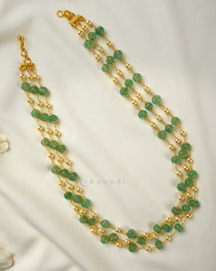 Triple Layer Jade & Pearl Beads Chain CHN1479