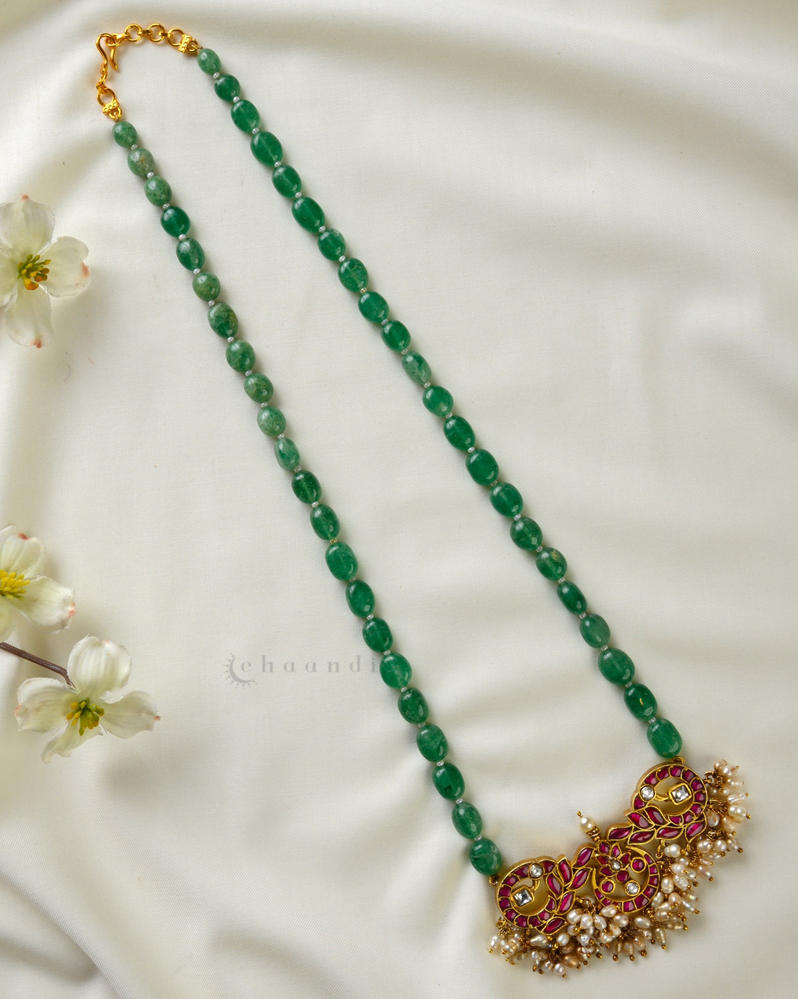 Jade & Pearl Chain With Kundan Pendant CHN1516